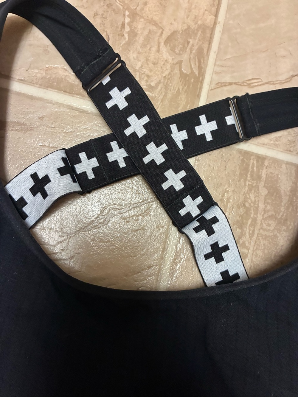 Wildfang Black Sports Bralette with Contrast Cross Straps - Picture 5 of 5